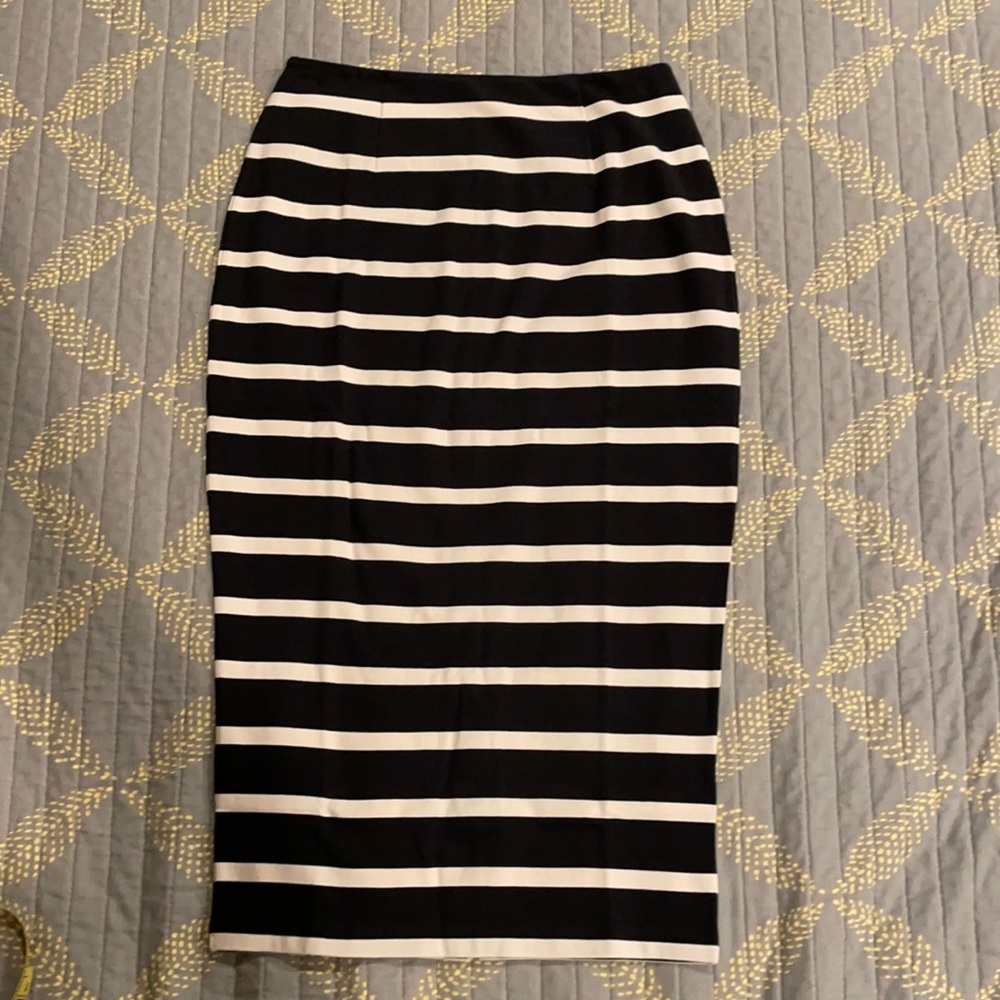 J Crew Stripped Pencil Skirt
